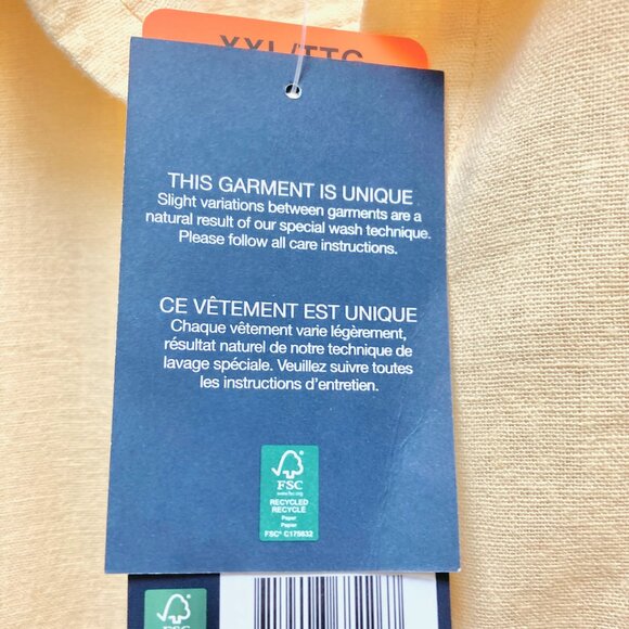 NWT Gap Yellow Linen/Rayon Button Down Shirt - Picture 5 of 9